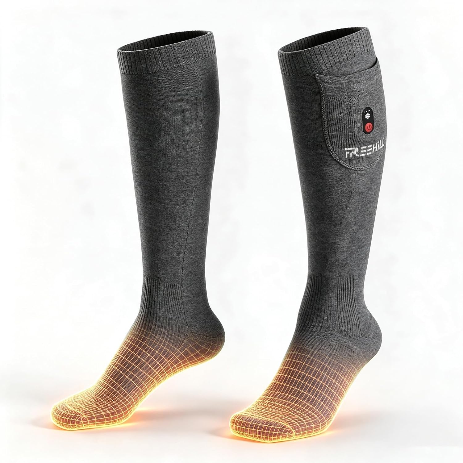 FREEHILL dark grey rechargeable heated socks