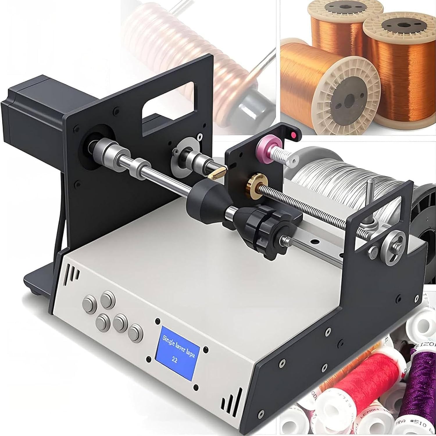 Automatic Winding Machine Industrial Wind Wire Machines With Auto-Wire Alignment Adjustable Coil Device For Metal, Fishing Line, Silk Thread