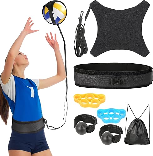 Miniatura 9 de Ayuda para equipo de entrenamiento de voleibol Davllin, kit premium de entrenador de rebote de voleibol, entrenador de práctica en solitario para