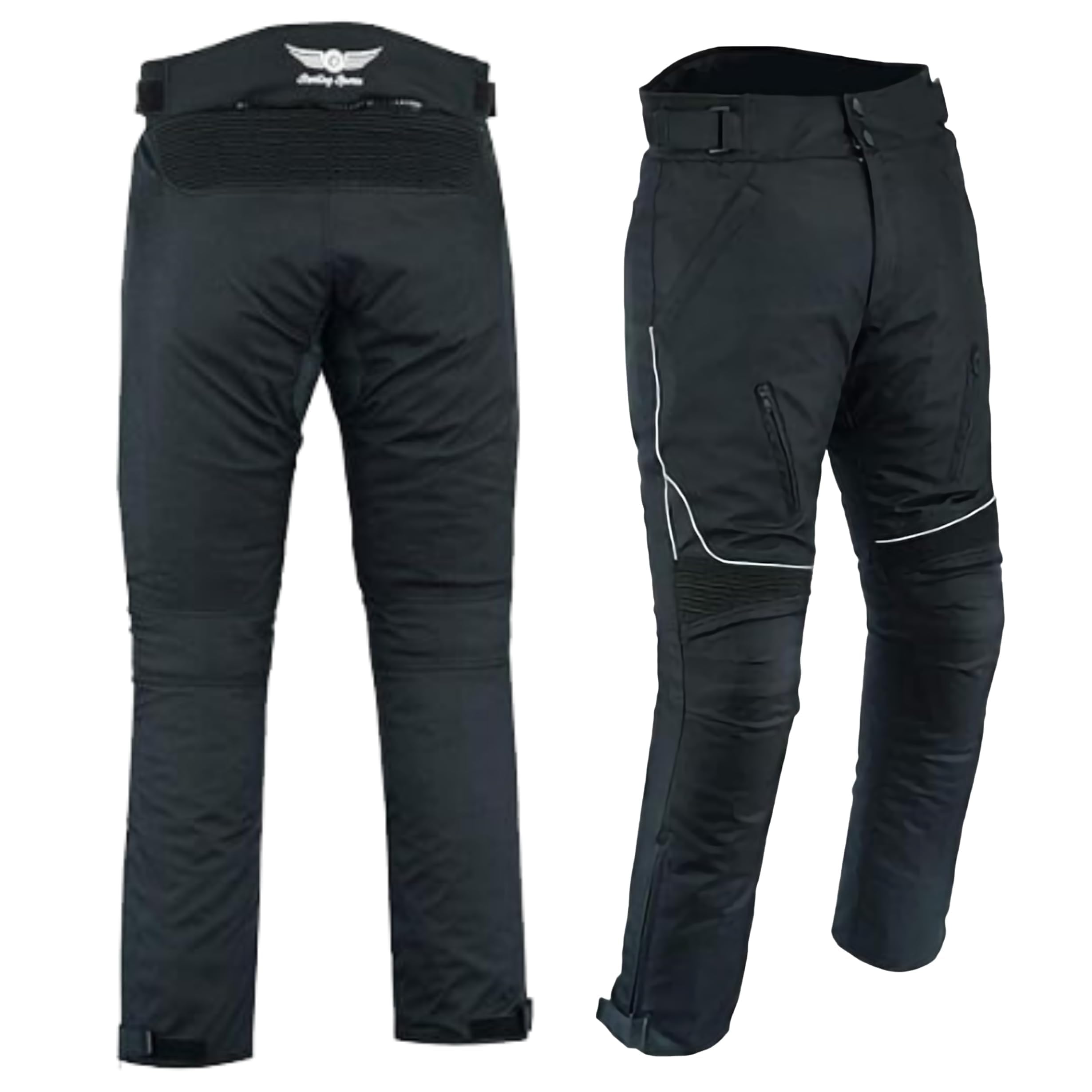 Sterling Sports®Men Textile Waterproof Motorbike Motorcycle Thermal Armoured Trousers Cargo Pant Black Cameo Grey Green — view 3