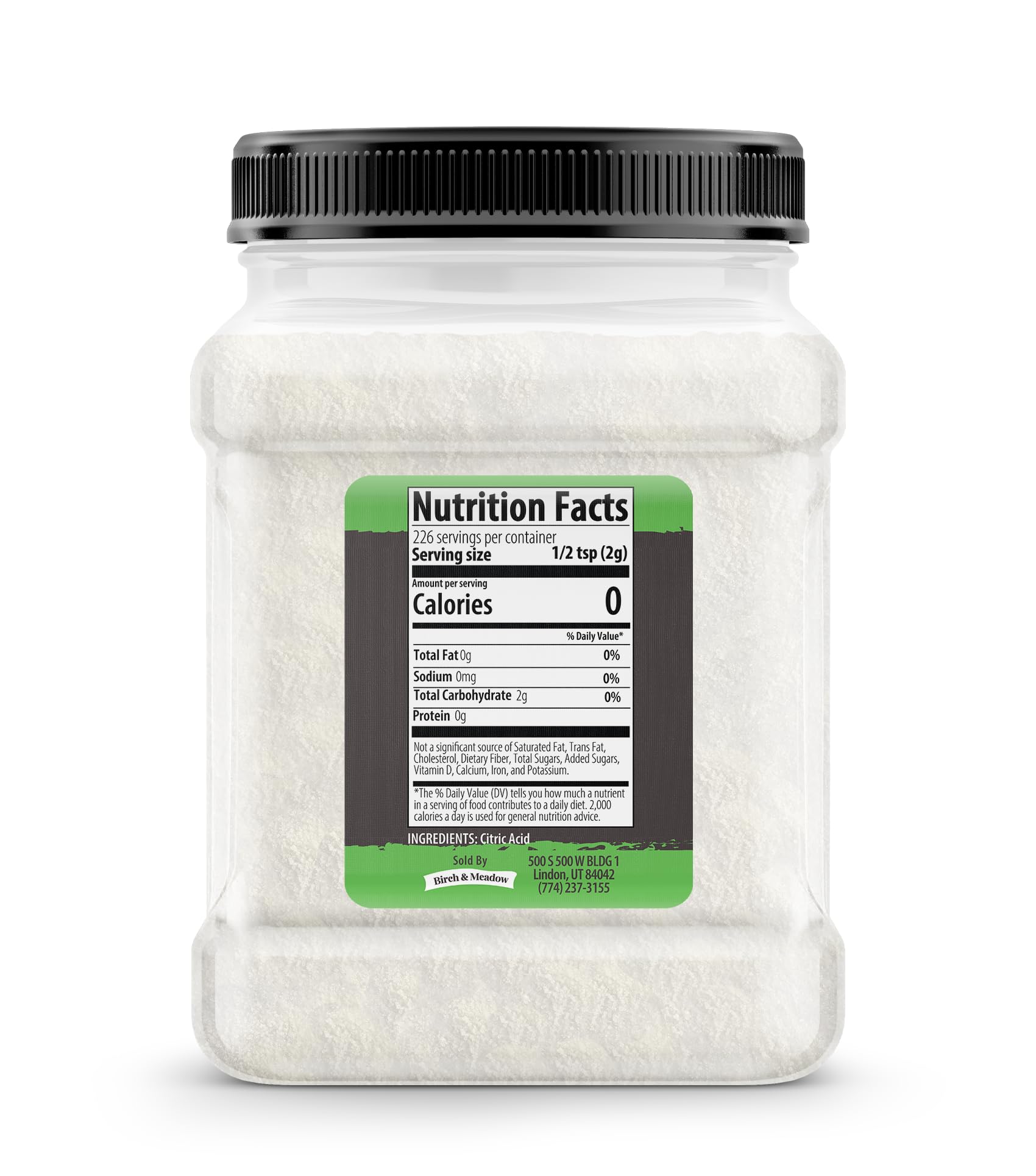 BIRCH & MEADOW Citric Acid, 1 lb, Food Safe Powder, Food Preservative