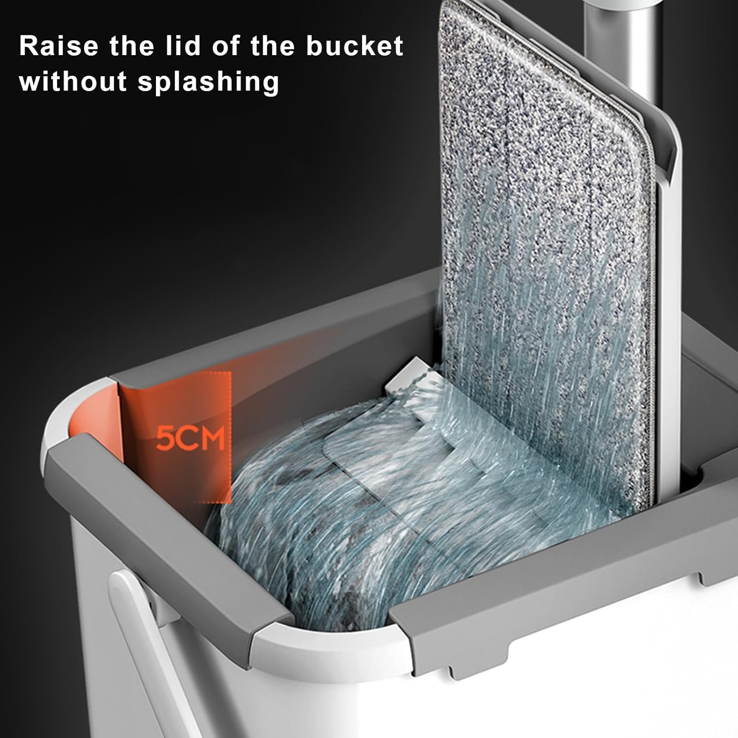 White Microfiber Flat Mop and Bucket Set for Wet and Dry Use