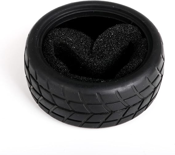 Mxfans 4 Pieces Upgrade Black Wheel Rim and 4 Tires for RC 1:10 On Road Car