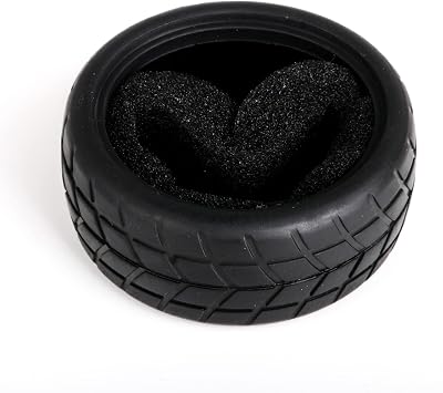 Mxfans 4 Pieces Upgrade Black Wheel Rim and 4 Tires for RC 1:10 On Road Car