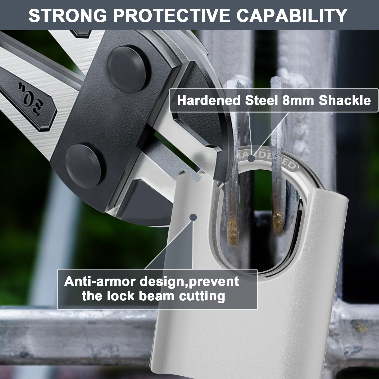 ZHEGE Heavy Duty Combination Padlock Outdoor, 4 Digit Padlocks with Code Weatherproof - Image 2