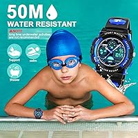 Vista 5 de ATIMO - Reloj infantil LED multifuncional e impermeable, regalos para niños