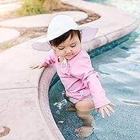 Vista 7 de Green Sprouts Baby Girls Brim Sun Protection Hat Blanco