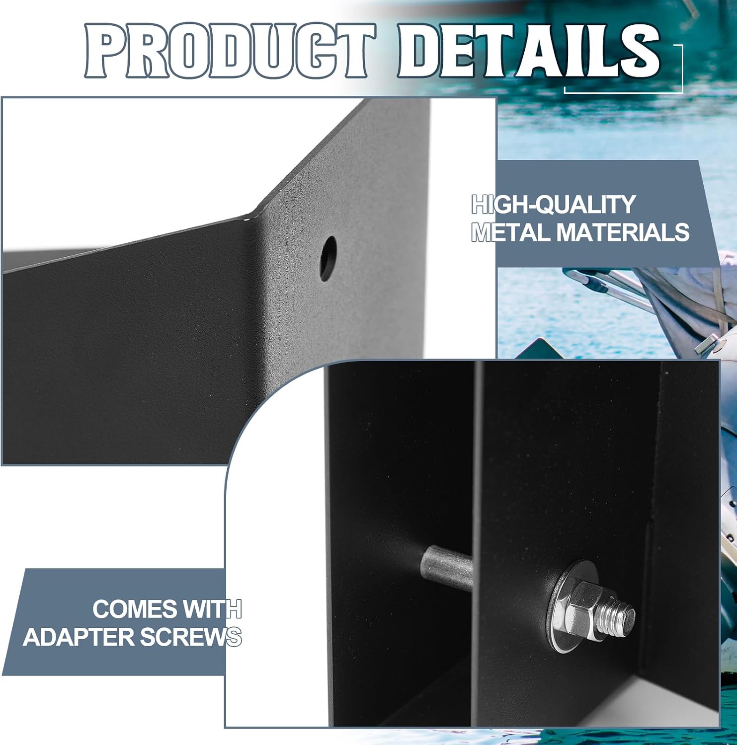 1 Pair of Outboard Motor Storage Brackets, Compact Lightweight Storage Brackets