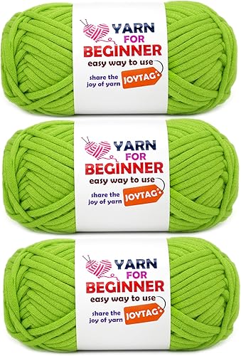 Paquete de 3 hilos de ganchillo para principiantes, hilo de ganchillo de algodón color arco iris, azul y rosa, para tejer a ganchillo, para