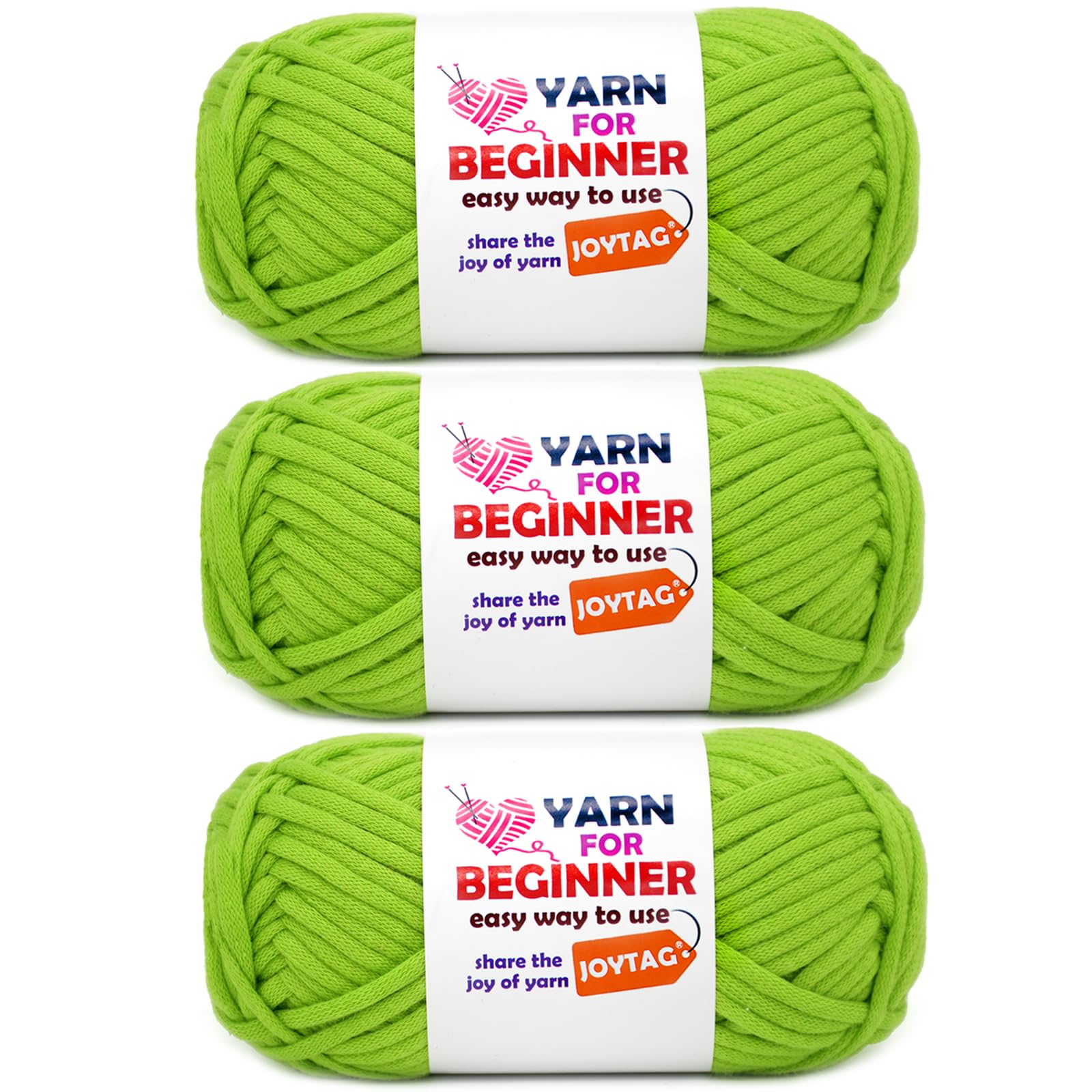 Apple Green Beginners Crochet Yarn Cotton Crochet Yarn for Crocheting Knitting Beginners Crochet Kit-3 * 50g