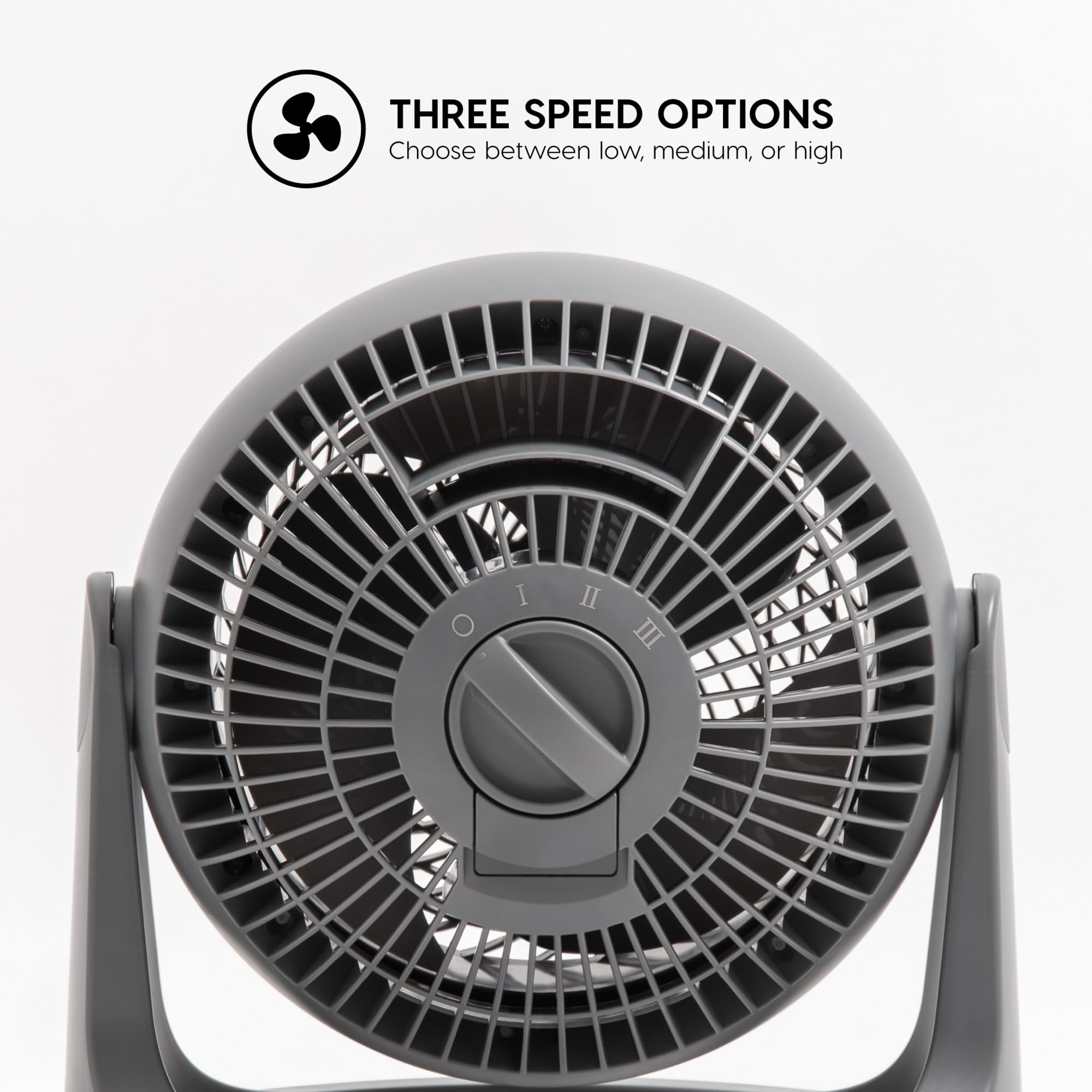 Iris Ohyama Woozoo, 23m², Ventilador de mesa, Gris, 3 velocidades, Silencioso, Potente,Escritorio, Portátil, Sobremesa, Table Fan, Ventoinha para casa, a oficina, PCF-HE18