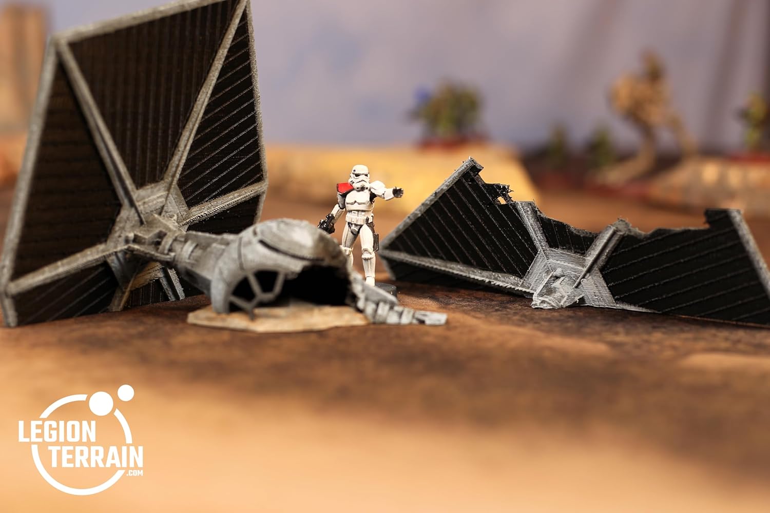 Legion Terrain - Crashed Imperial Fighter Two - Miniature Tabletop Wargaming Terrain (Painted)