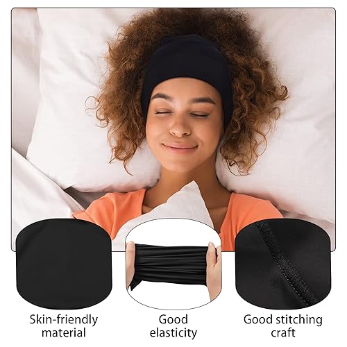 Miniatura 2 de 4 piezas de satén para la cabeza, con forro de satén, gorro para dormir de noche, gorro para dormir de noche para cabello rizado y encrespado