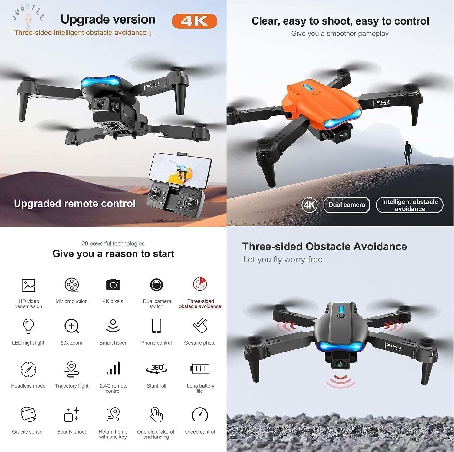4K Foldable Drone with Camera - FPV Live Video -3 4K Foldable Drone with Camera - FPV Live Video -3