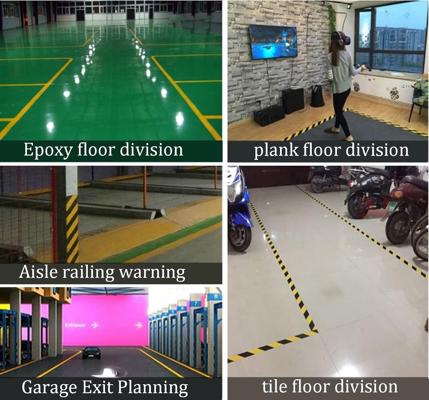 Safety Tapes 48mm X 33m Hazard Warning Tape Adhesive Marking Barrier Tape, Floor Tape I Caution Tape I Ideal for Social Distancing Floor Tape and Floor Tape