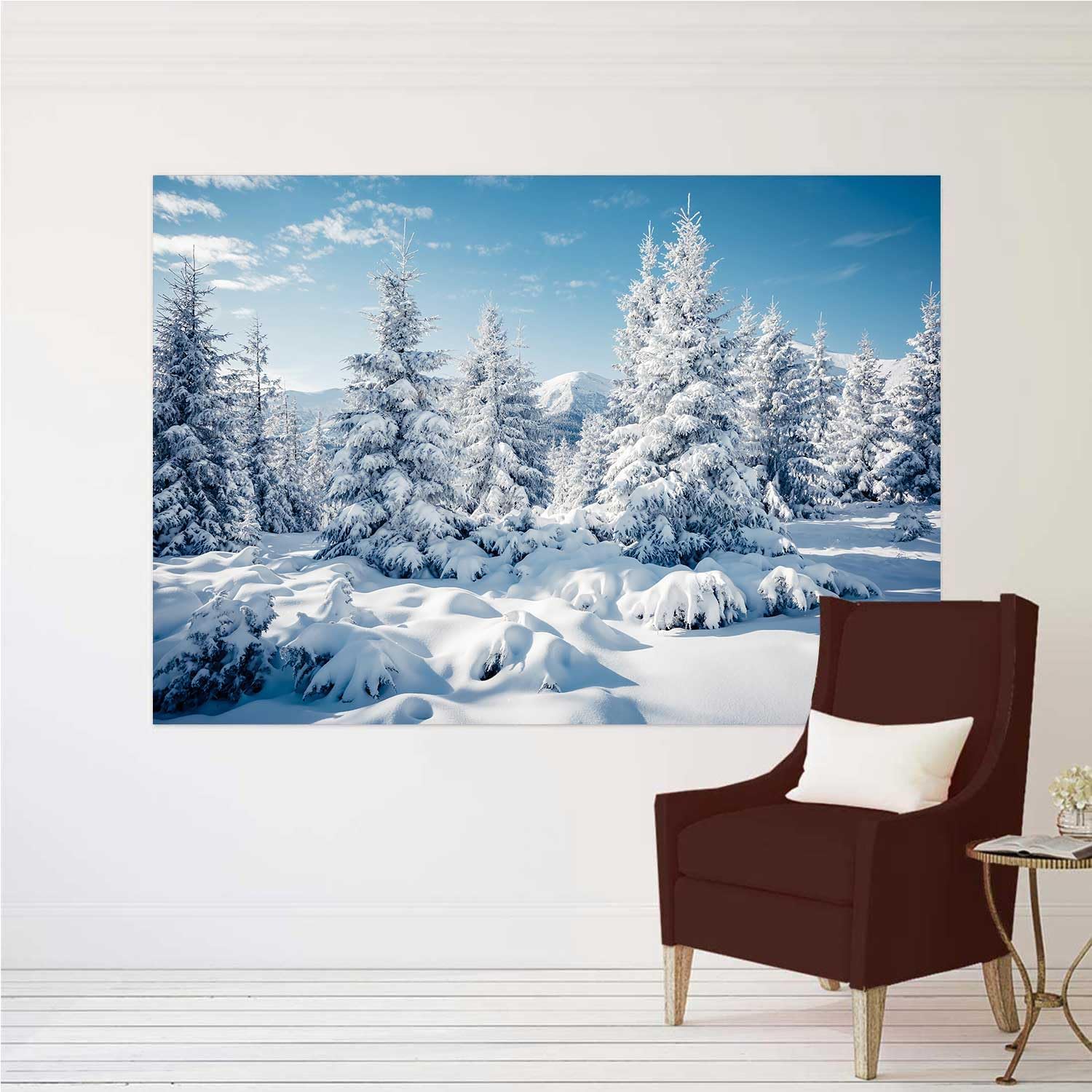 9x6フィート 森 クリスマス 雪景色 背景 写真撮影用 冬の風景 森 氷と雪の世界 テーマの背景 BJDWAT0431