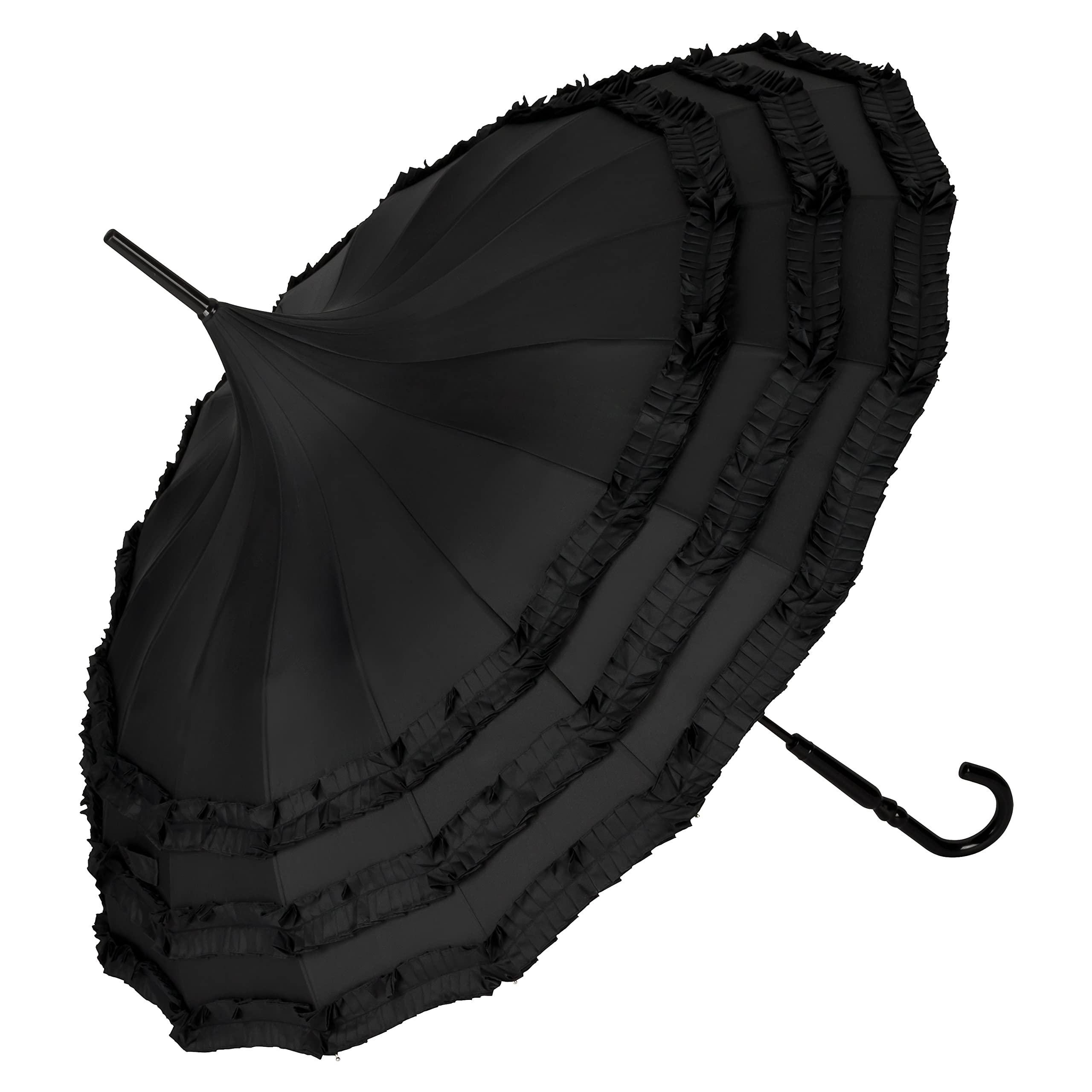 VON LILIENFELD Umbrella Women Bridal Wedding Parasol Pagoda Sarah Black