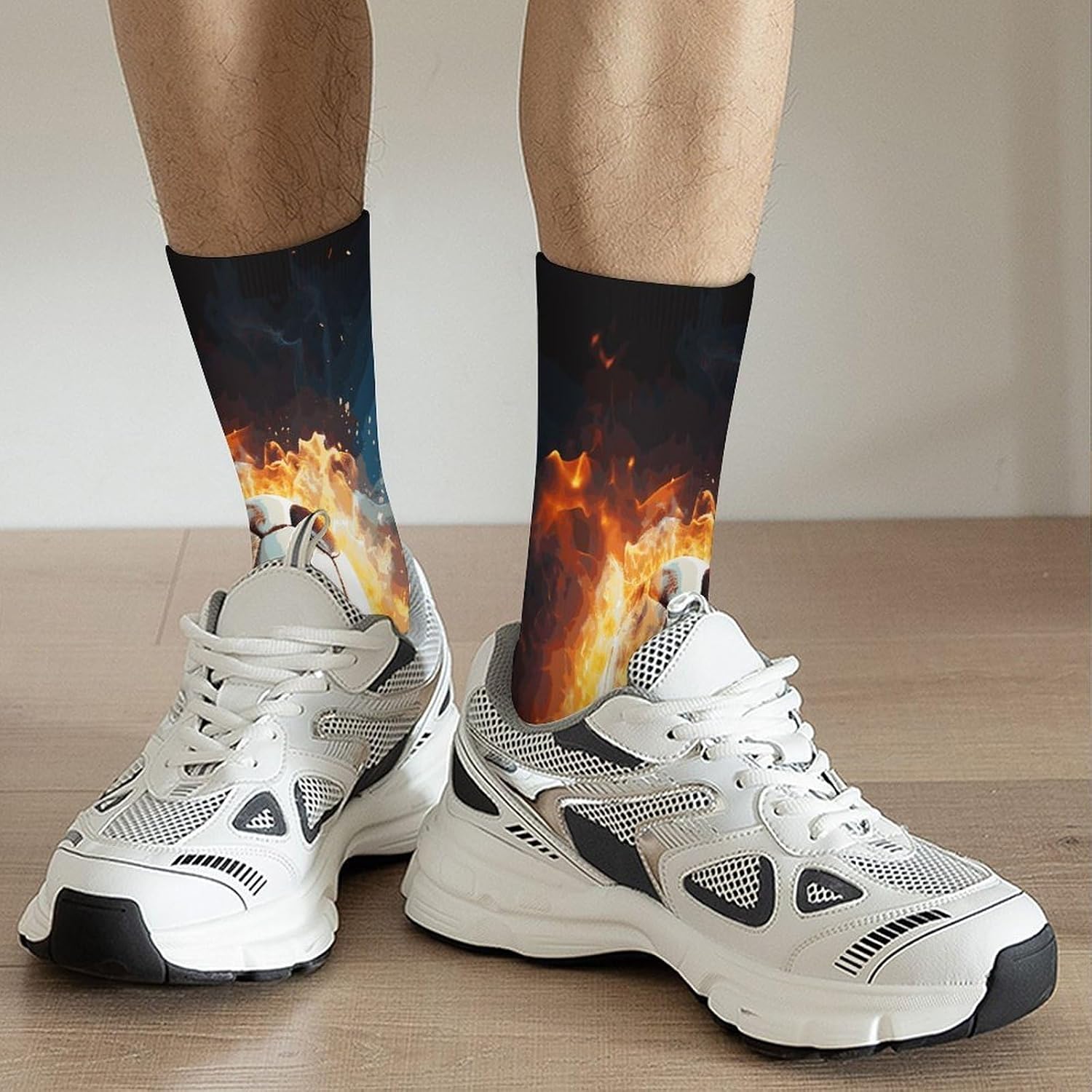 Burning Soccer Ball Compression Socks High Stocking