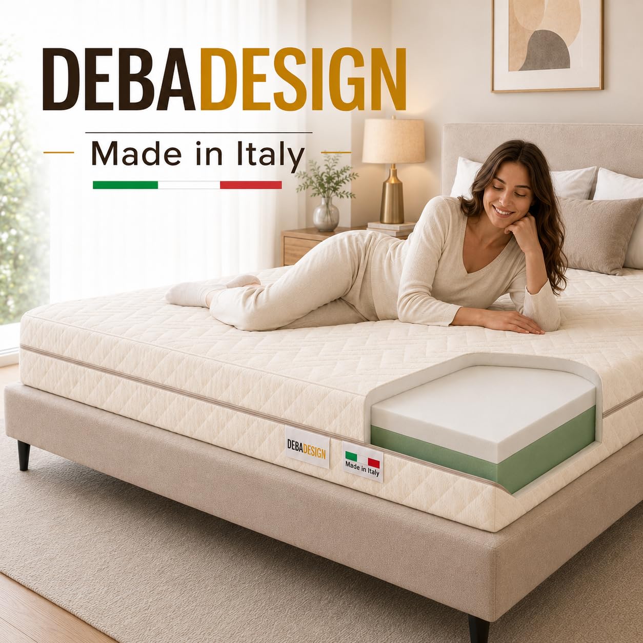 Materasso Memory Singolo 80x190x20 | Ortopedico e Ergonomico, Anallergico e Antibatterico, 100% Made in Italy