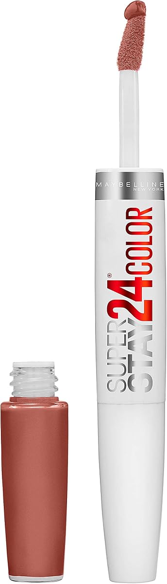 Super Stay 24, 2-Step Liquid Lipstick Makeup, Long Lasting Highly Pigmented Color with Moisturizing Balm, Endless Espresso, Brown, 1 Count