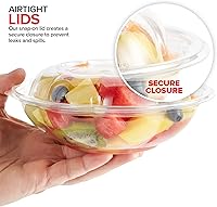 Vista 4 de Stock Your Home Cuencos de Ensalada de Plástico Transparente de 18 oz con Tapas Desechables (Paquete de 50) Mini Recipiente para Llevar con Tapa a