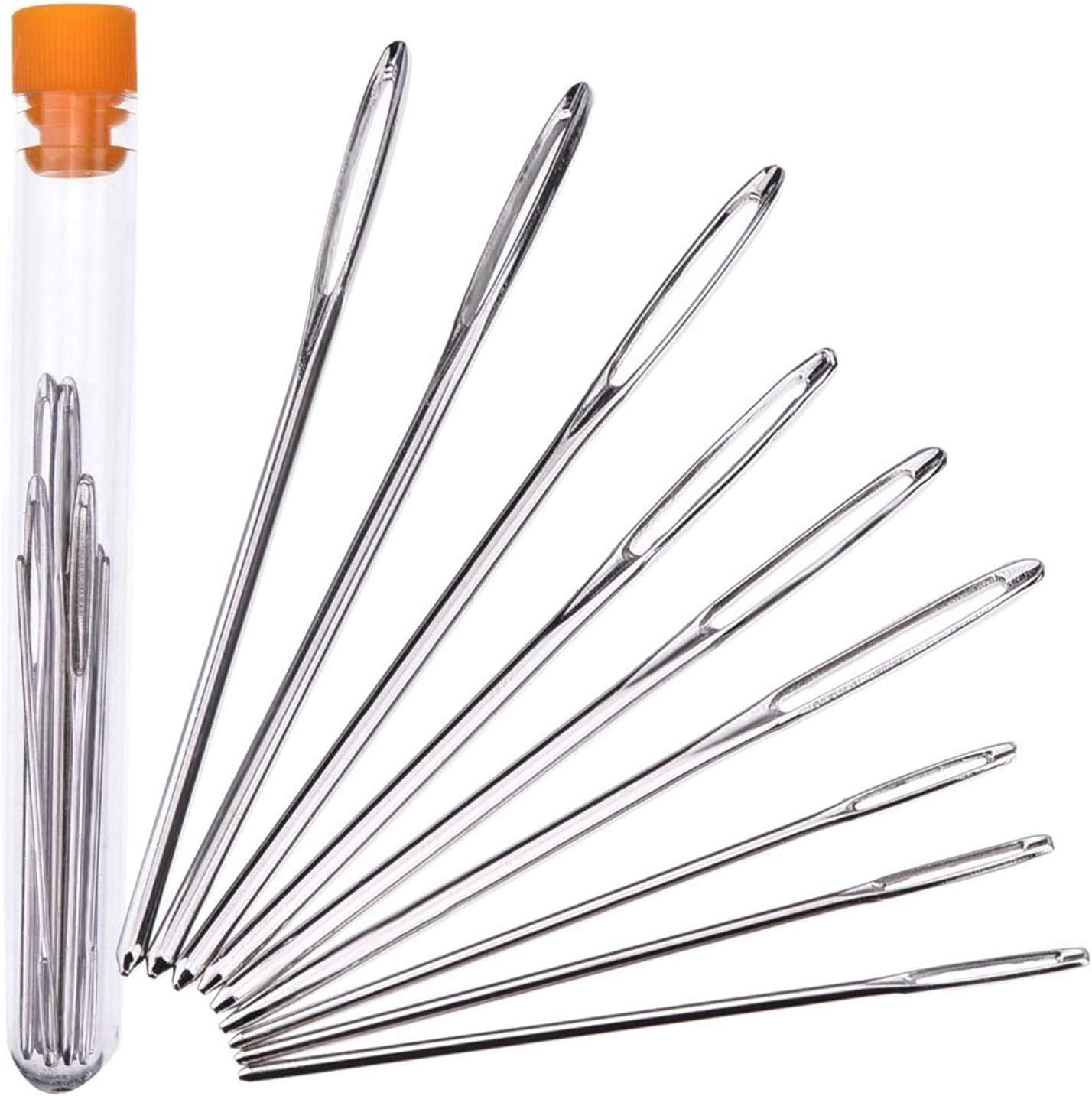 VIRADHAM 9-Piece Stainless Steel Yarn Sewing Needles Set – Large-Eye Blunt Knitting & Weaving Needles for Crochet, Crafting, Stringing & Tapestry Projects-image-22
