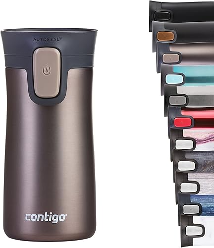 Contigo Pinnacle Autoseal - Taza térmica de acero inoxidable, botella de vacío, vaso a prueba de fugas, taza de café con tapa fácil de limpiar sin