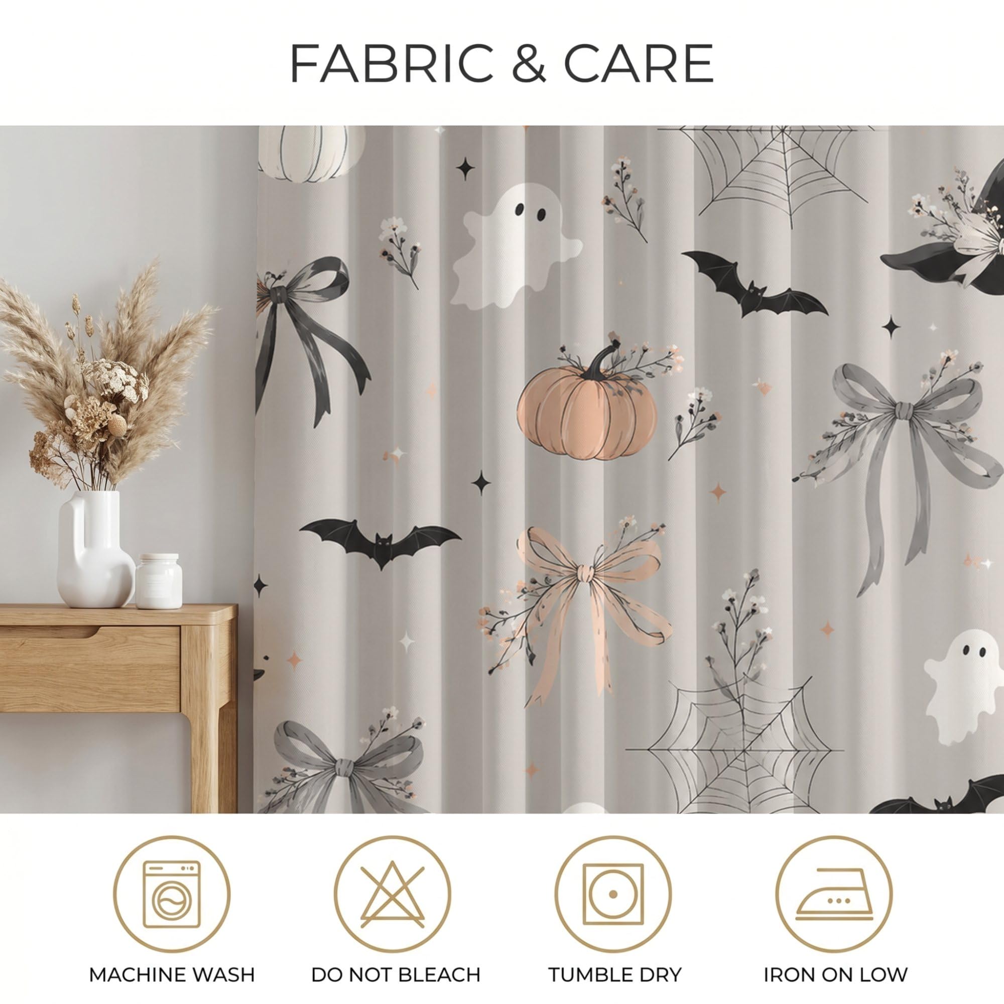 Cortinas estampadas para oscurecer la habitación, Halloween, 66 pulgadas de