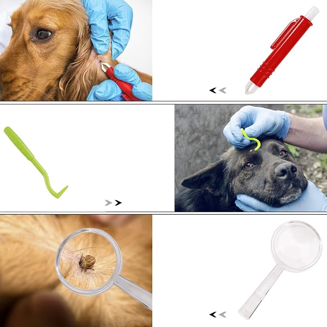 Foto 2 de 7 de MengH-SHOP Quitar Garrapatas para Perros Herramientas para Eliminar Garrapatas para Perros Gatos Caballos…