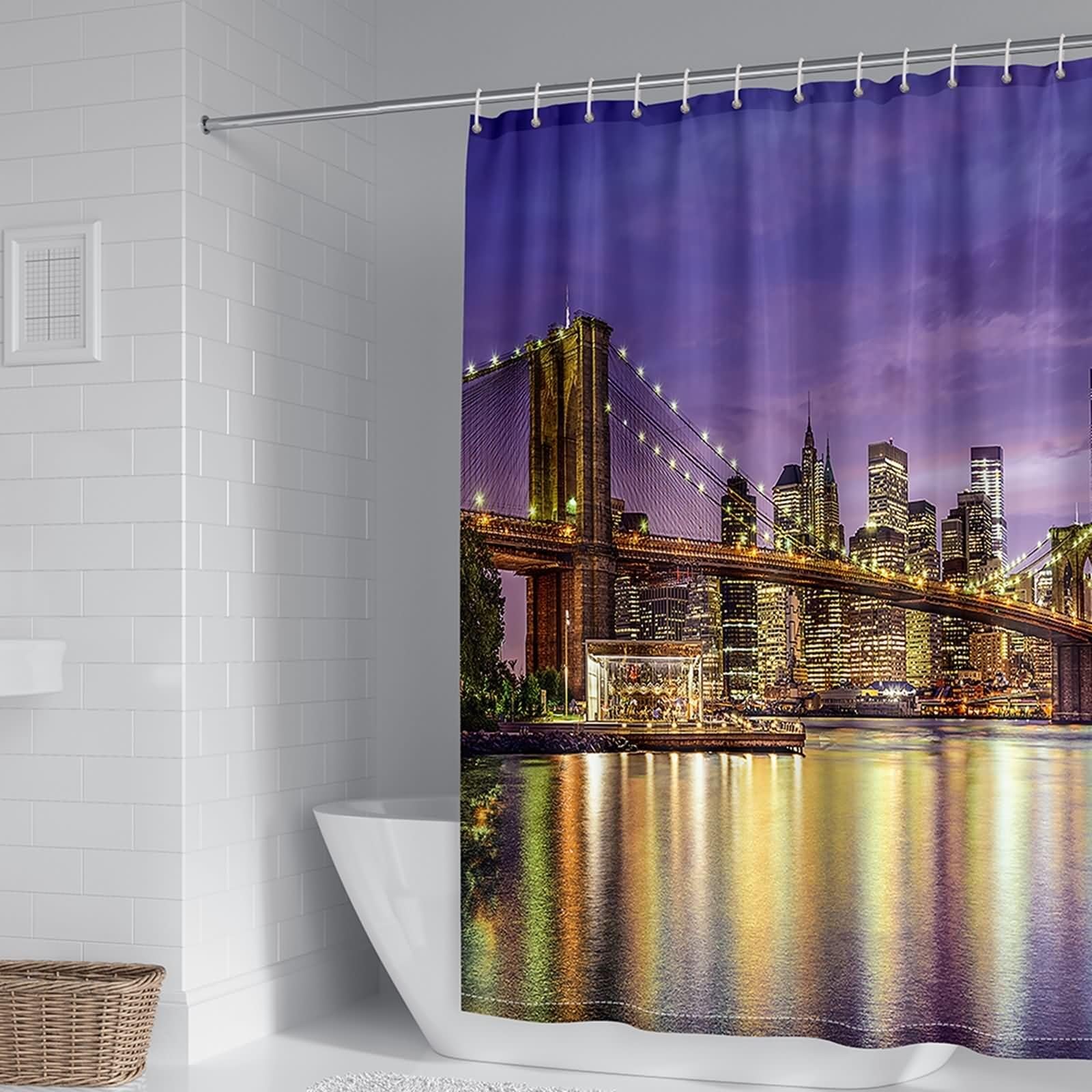 Rideau de douche grande largeur anti-éclaboussures 300x200cm KnSam