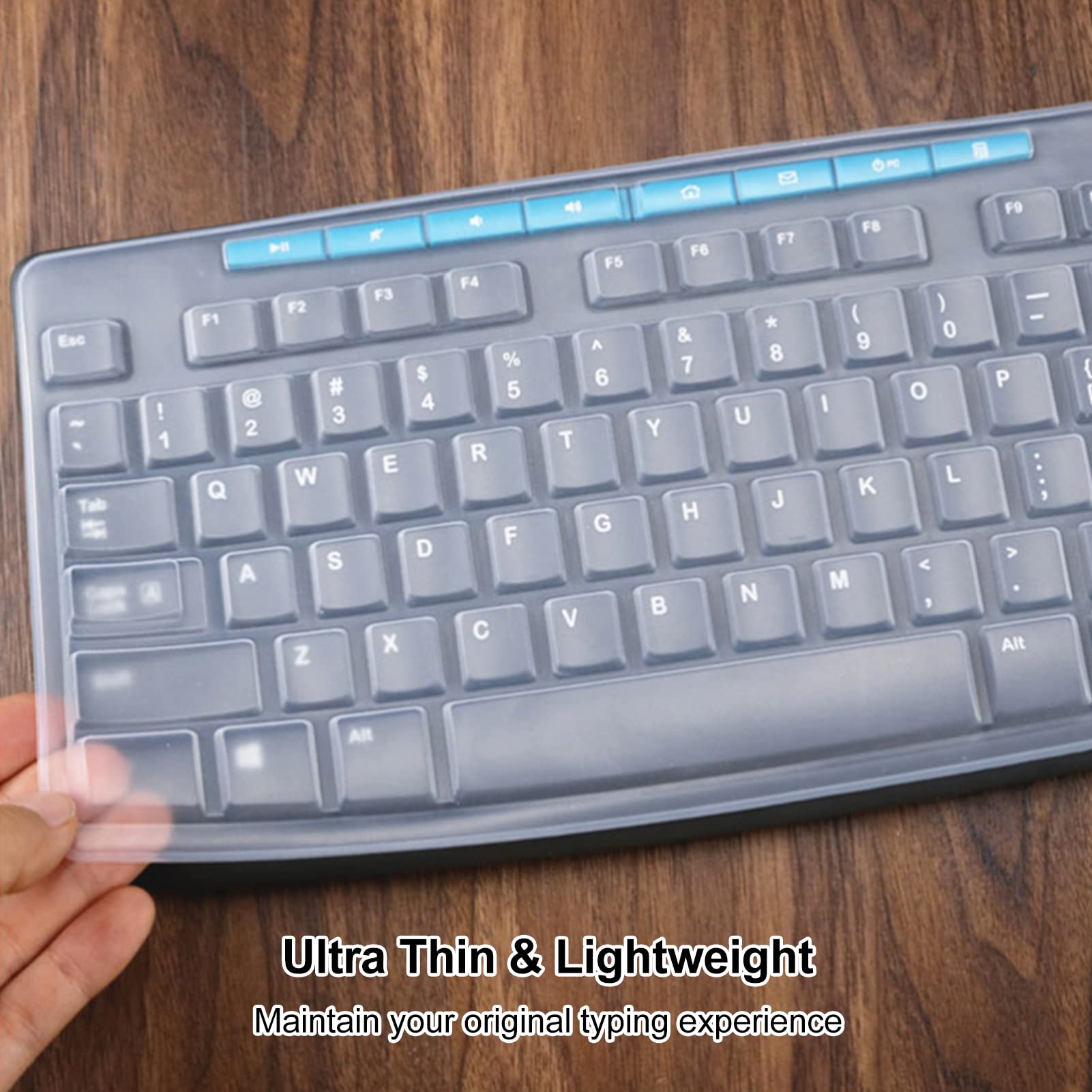 Copertura per tastiera in silicone per Logitech K200 K260 K270, copertura per tastiera Logitech K200 K260 K270 ergonomica, tastiera wireless MK200 MK260, impermeabile, antipolvere