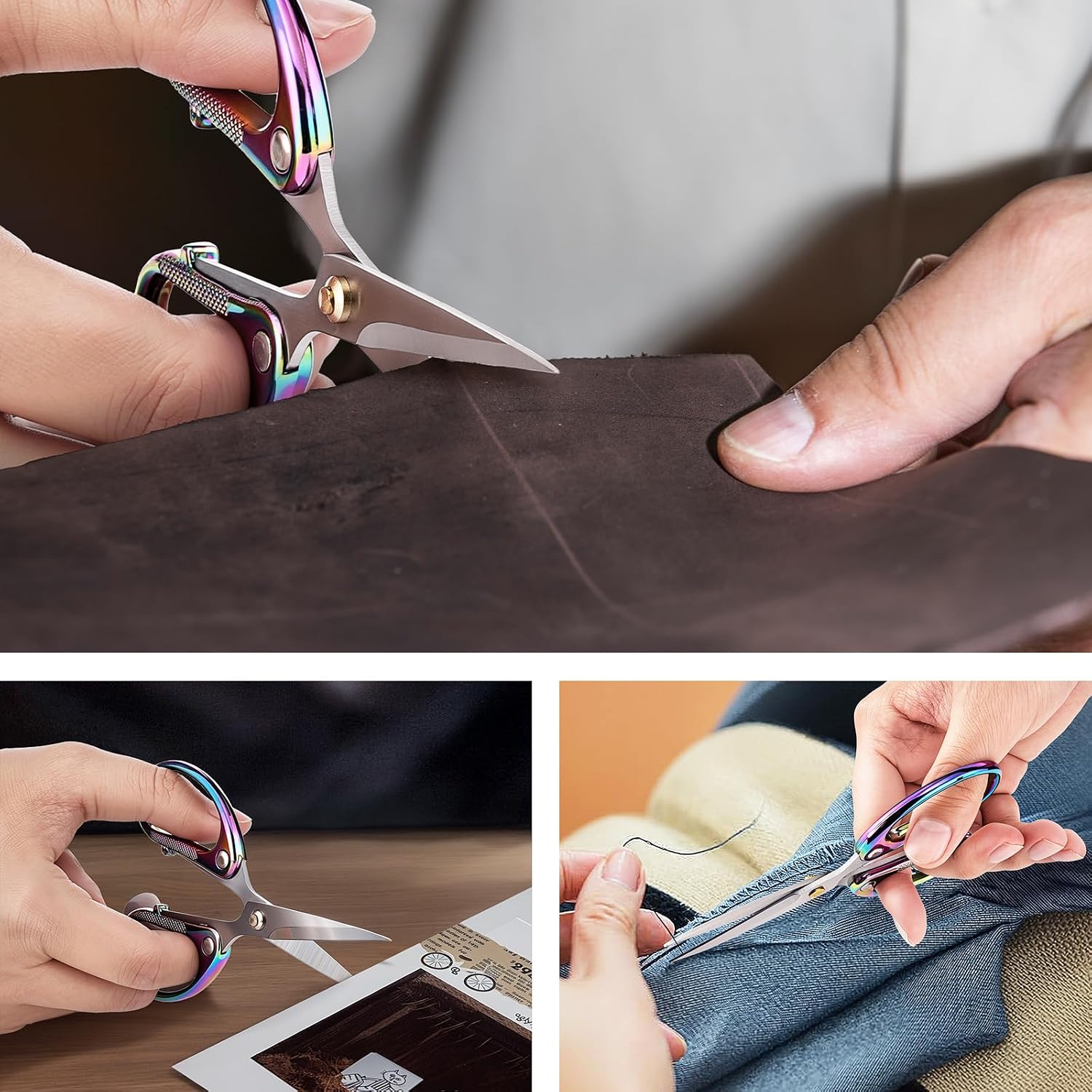 Tesoura de escritório ultra afiada de aço inoxidável - tesouras multiuso para casa, escola, costura, tecido e artesanato - coloridas