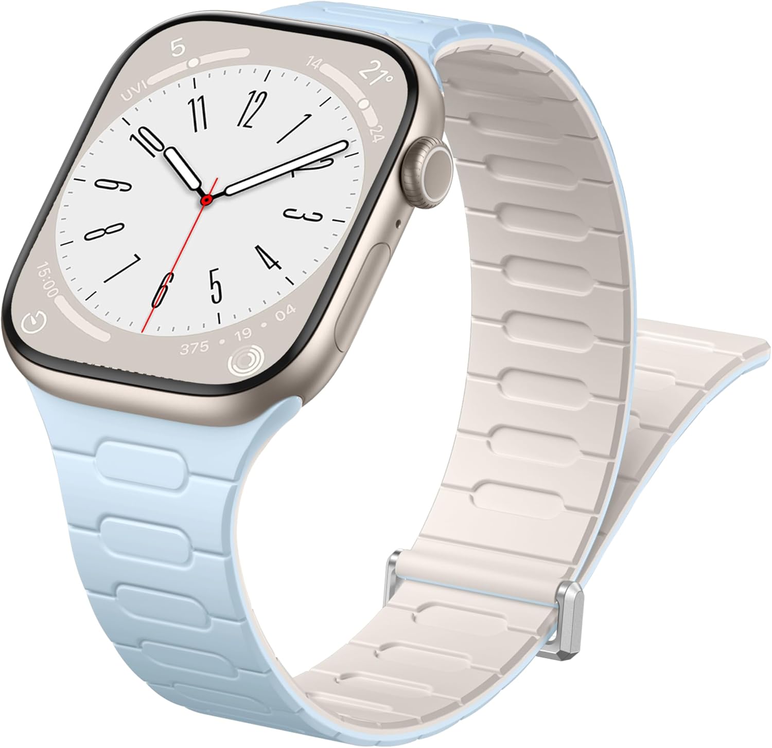 Easuny Magnetic Silicone Band Compatible with Apple Watch Bands for Women 40mm 41mm 42mm 38mm 44mm 45mm 46mm 49mm Men, Sport Waterproof Security Strap for iWatch Series 11 SE 3 2 10 9 8 7 6 5 4 Ultra