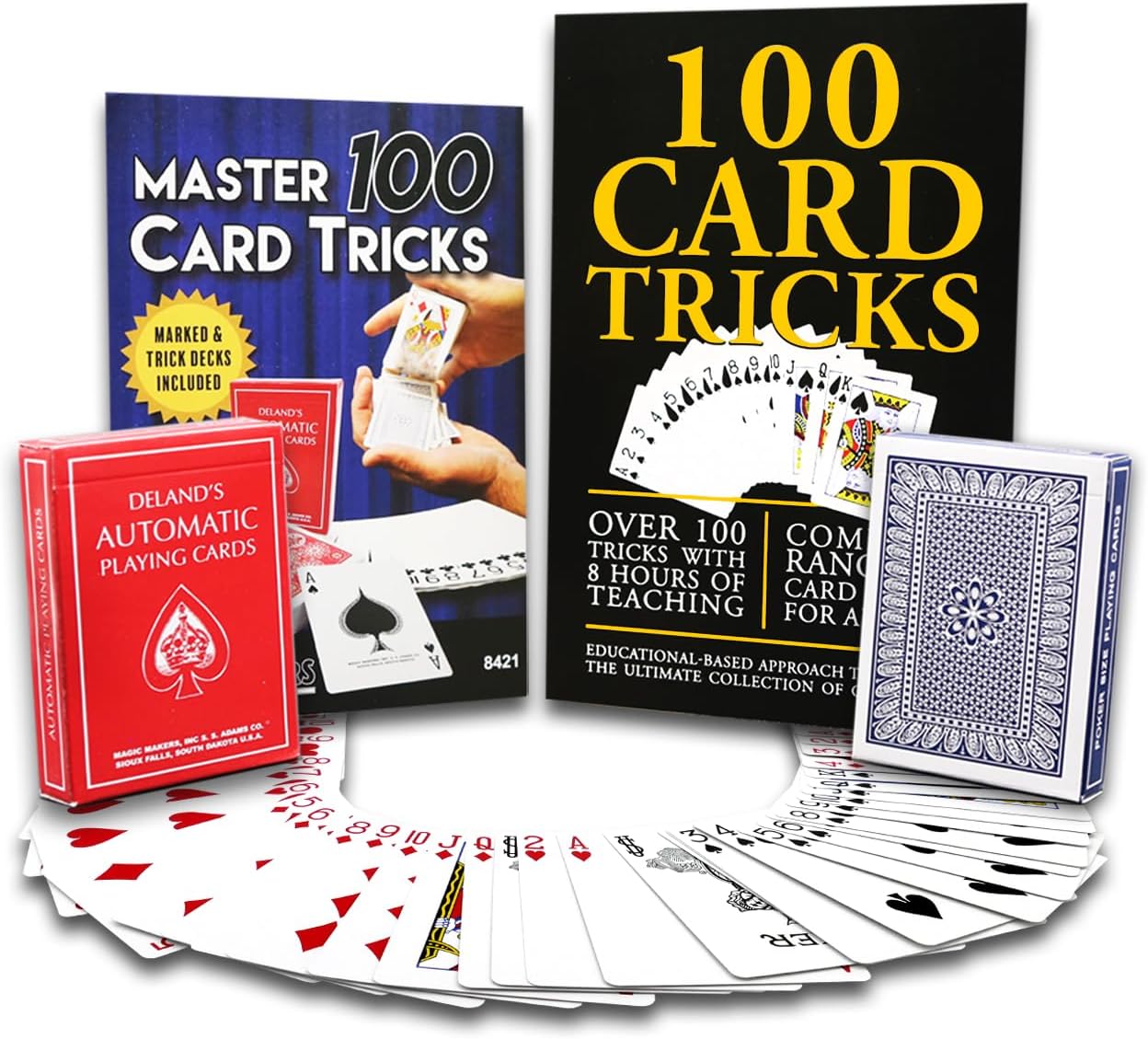 100 Card Tricks Kit Includes Marked Deck & Svengali Trick Deck