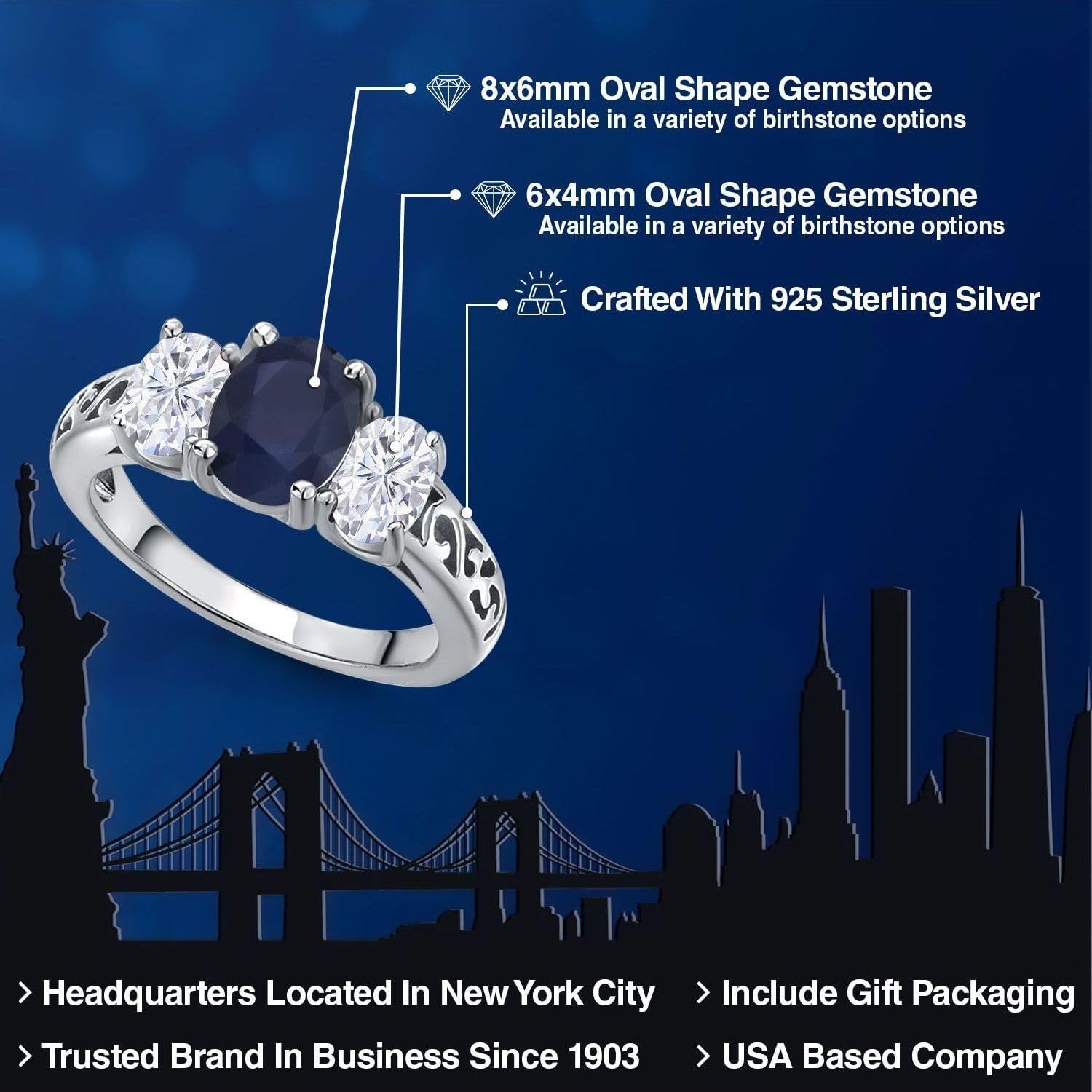 Gem Stone King 6MM Heart Shape Gemstone Birthstone and White Diamond Irish Celtic Claddagh Engagement Ring | 925 Sterling Silver | Gold Ring For Women | Size 5-9