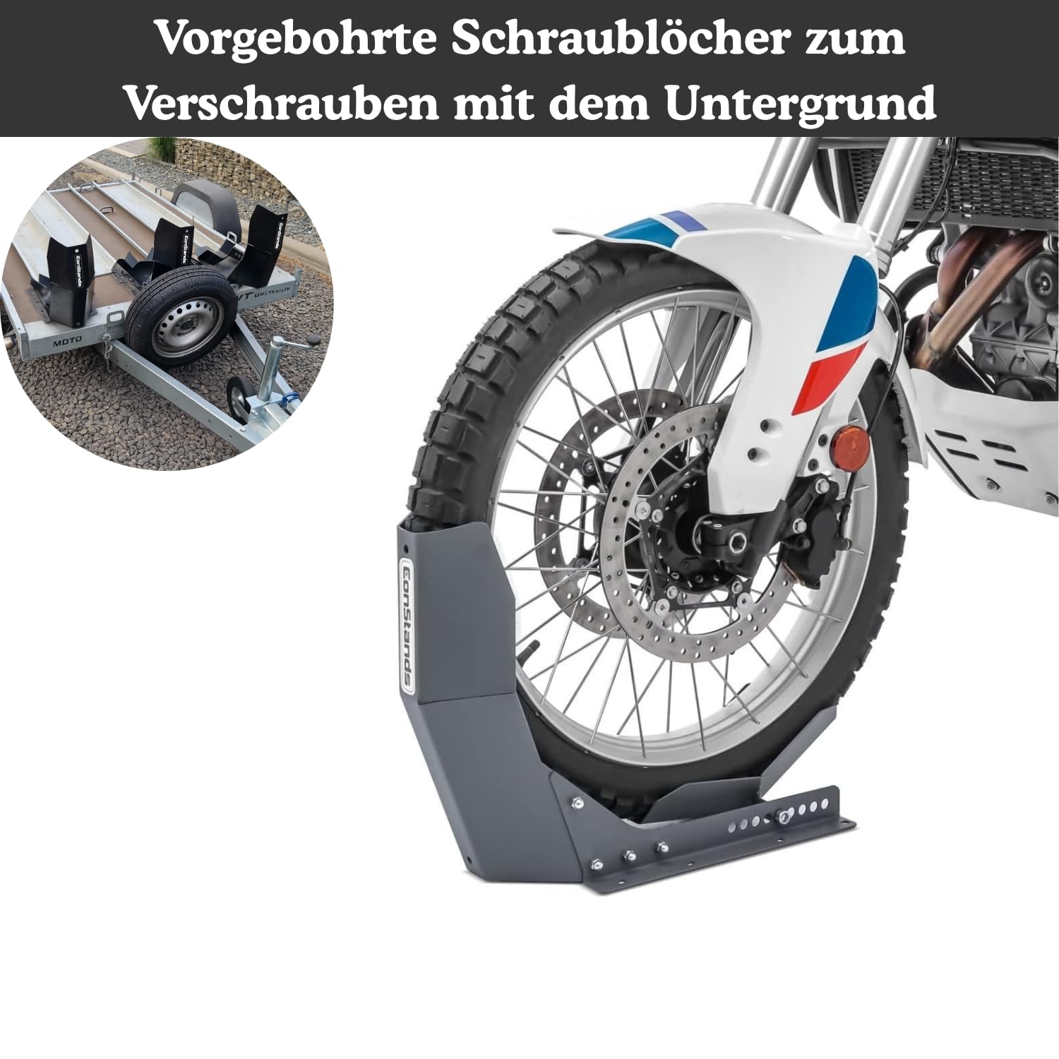 Bloque Roue Moto Constands Easy Transport-Fix Gris Mat