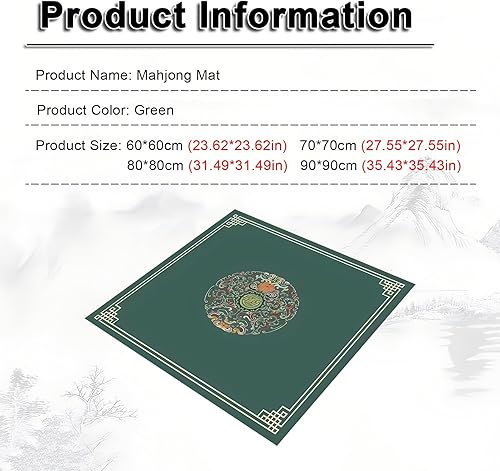 Miniatura 23 de Tapete Mahjong grueso con bolsa de almacenamiento, tapete cuadrado antideslizante de reducción de ruido, para juegos de mesa de póquer Mahjong y Gris