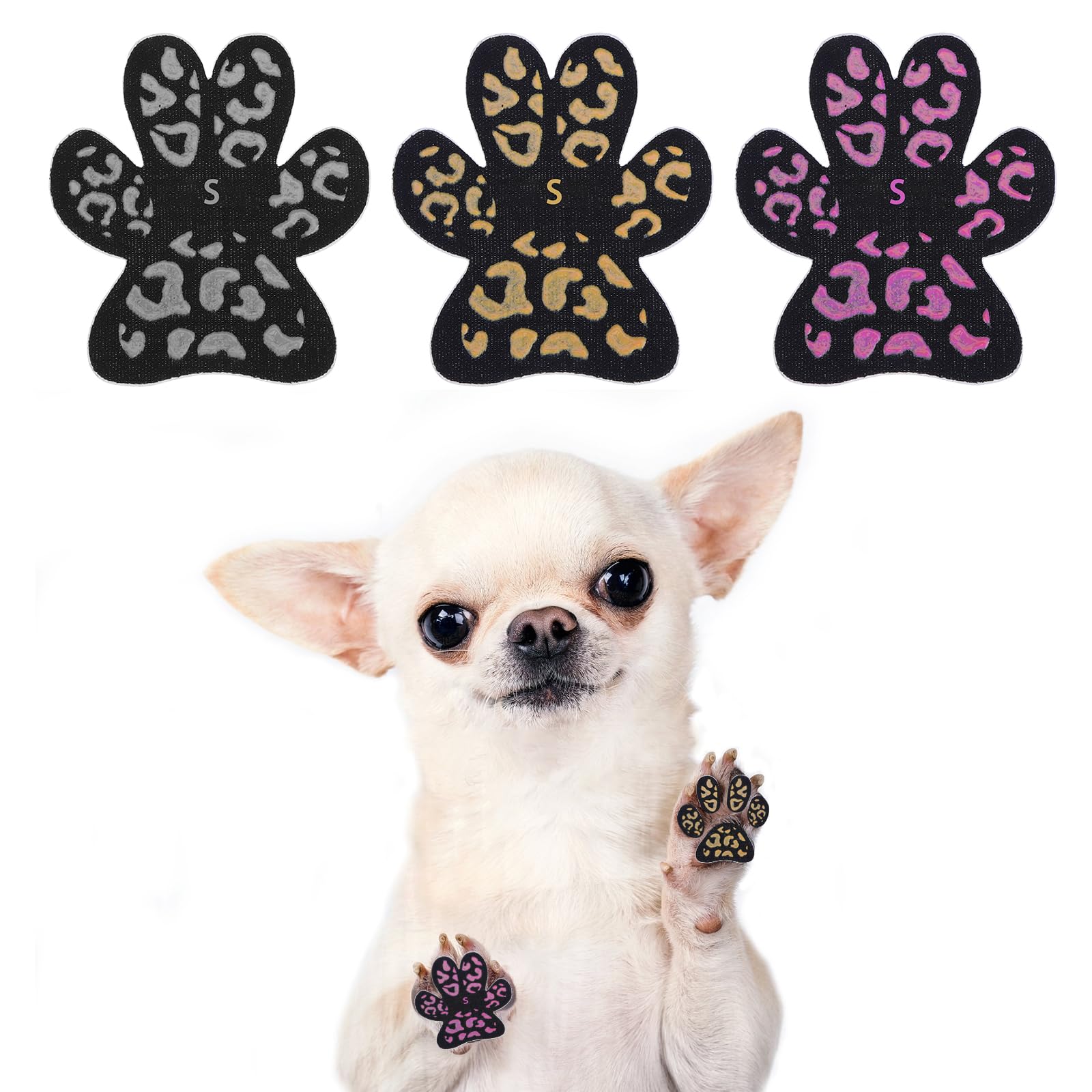 KOOLTAIL Anti-Slip Dog Paw Protector Gripper Traction Pads for Hot Pavement, Dog Feet Stickers with Stronger Adhesive on Hardwood Floors for Senior