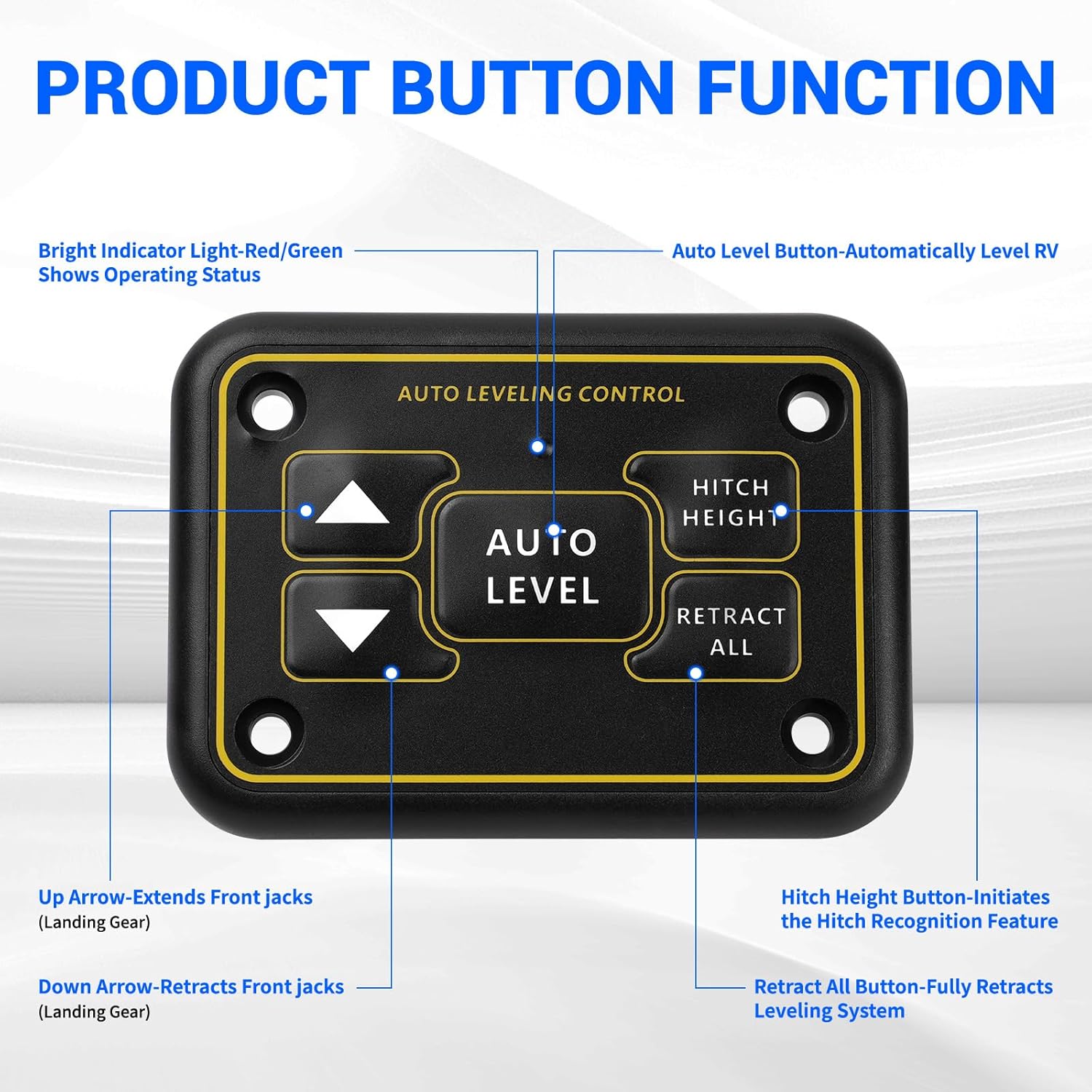 425306 Quick Level Touch Panel Assembly Replacement for Lippert Ground Control & Level-Up Hydraulic Leveling System, With RV Auto Leveling