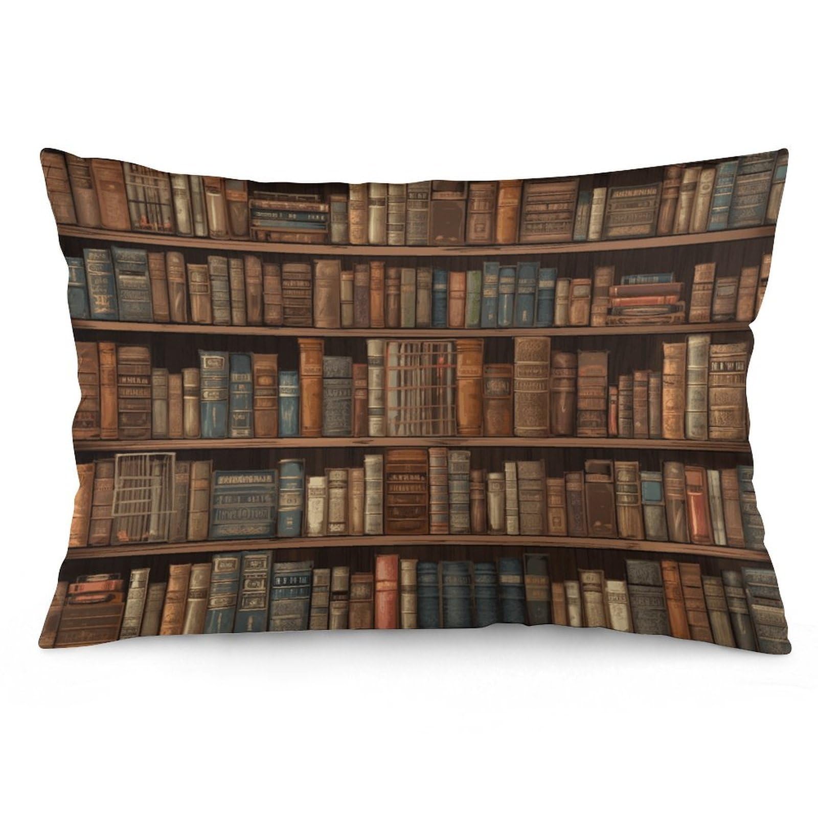 Library Bookshelf Book Throw Pillow Cover Soft Pillow Case Decorative Lumbar Pillow Cover Cozy Throw Pillowcase Polyester Rectangular Cushion Case Decor for Couch Sofa Bed