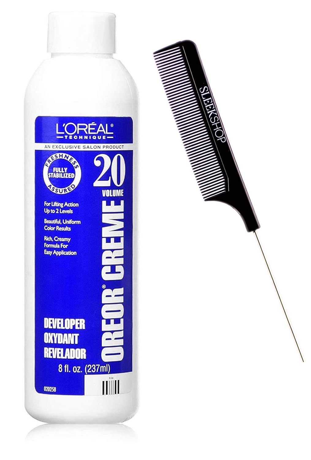 Amazon Com Technique Oreor Creme Developer Activator For Hair Color Dye W Sleek Comb Cream Hydrogen Peroxide Haircolor Volume 6 8 Oz Size Beauty