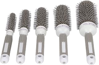 Conjunto de 5 pincéis redondos para secagem por sopro, escova profissional para pentear, escova térmica de íon de cerâmica, escova térmica para pentear, conjunto de ferramentas de cabeleireiro para secagem por sopro para mulheres