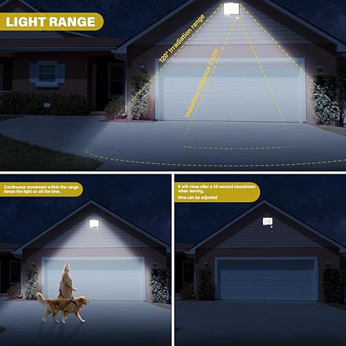 Miniatura 6 de Willpower 2 unids LED Floodlight 50W 5000lm LED luces de seguridad al aire libre con sensor de movimiento LED luz de trabajo IP66 impermeable PIR