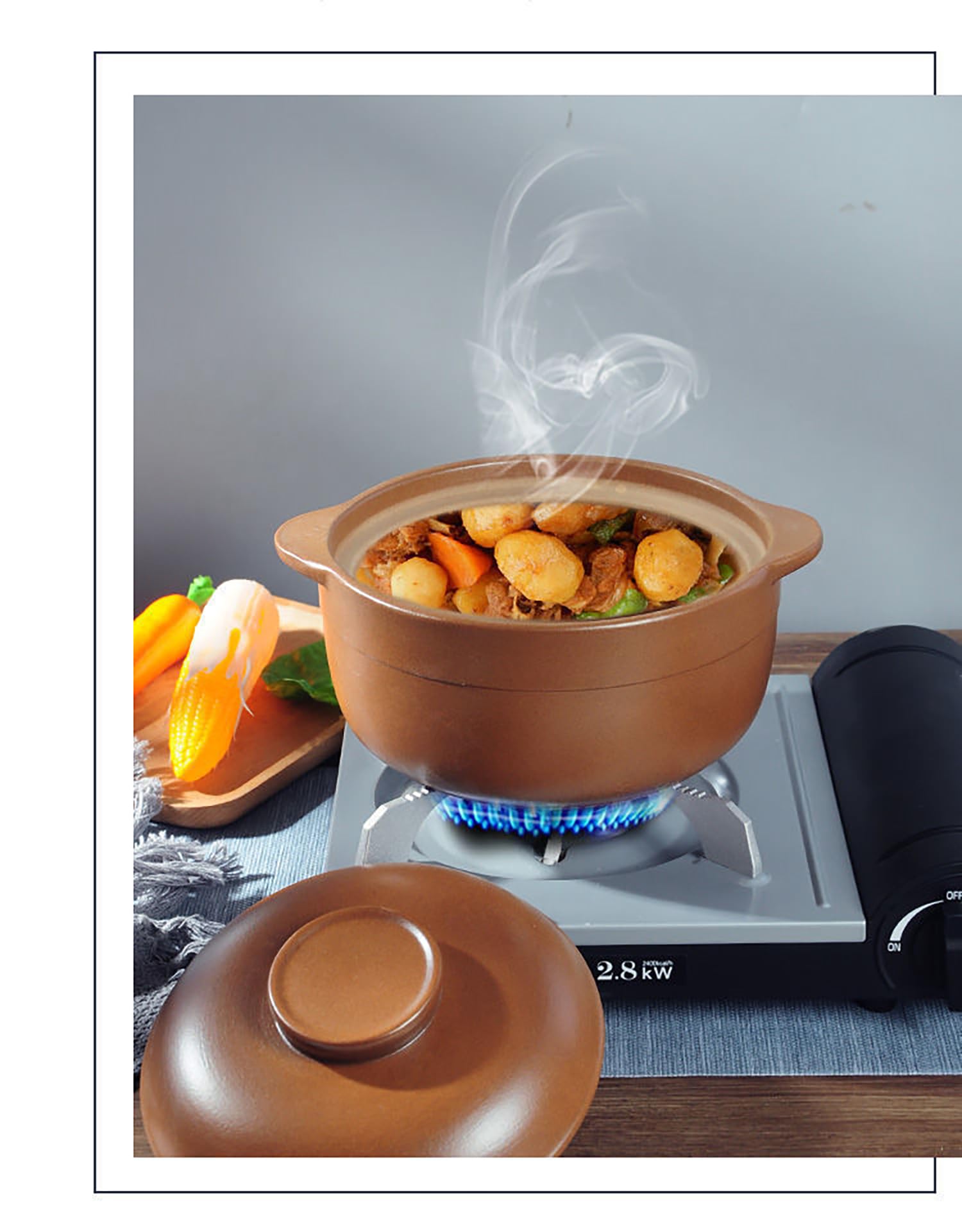 garnek ceramiczny, Gotowanie Gliniany garnek Gorący Gliniane garnki Retro styl(1.1l)