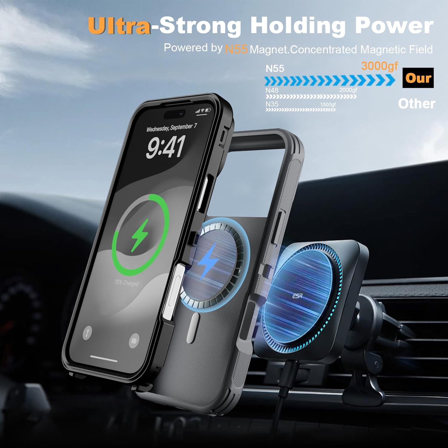 Follaroma for iPhone 17 Pro Case with Stand & Built-in Camera Cover, MagSafe Compatible, Heavy-Duty Shockproof Protection, Magnetic & Rugged Phone Cover for iPhone 17 Pro 6.3'', Grey