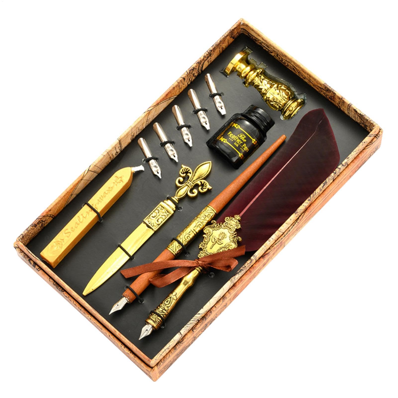 Juego de tinta para pluma de caligrafía pluma | Pluma de ganso Set Pluma