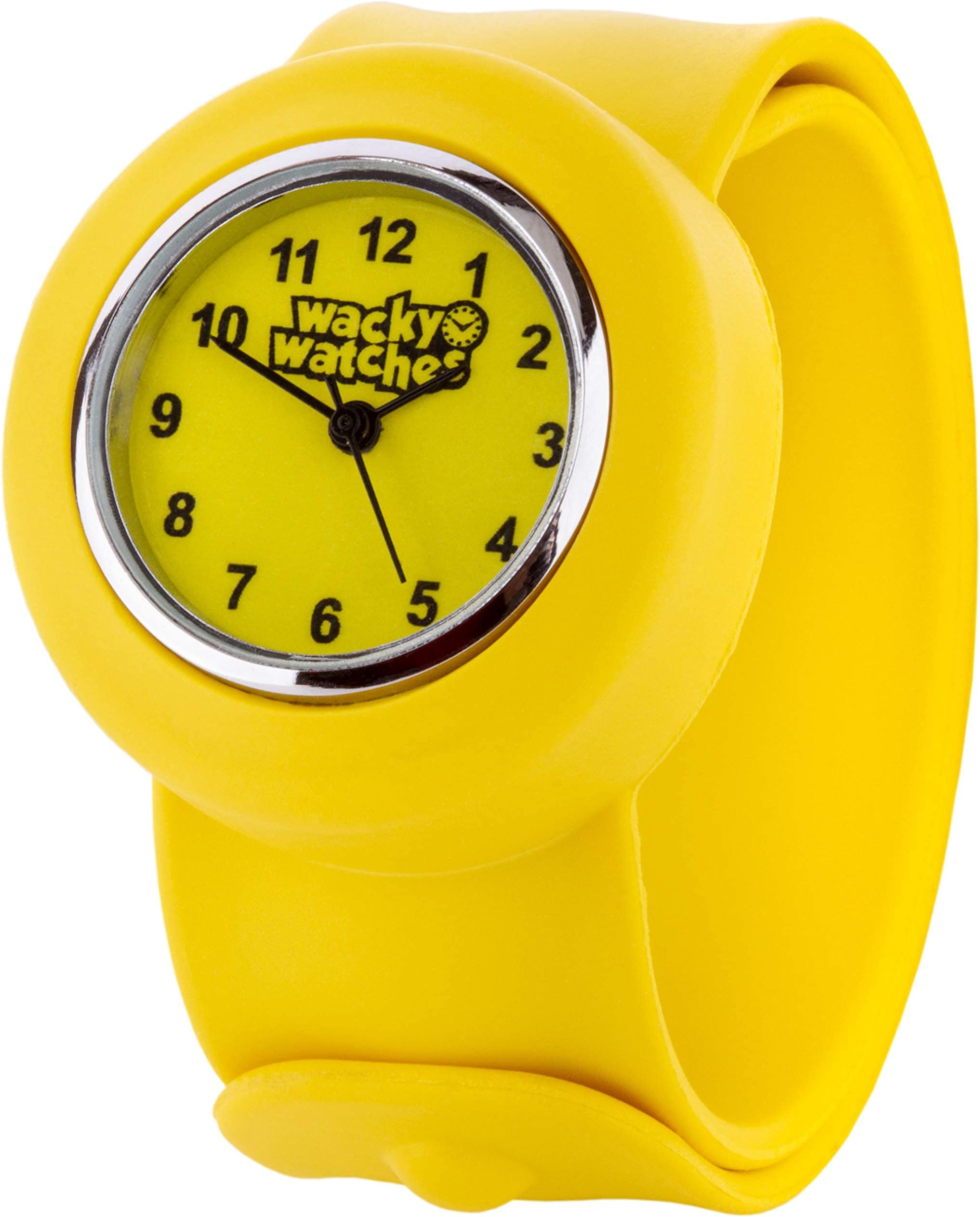 Multicolour Wacky Watch Slap On Strap Fast Fit Kids Childrens Silicone Band Unisex Instant Fit Any Size for Boys and Girls Learn to Tell The Time