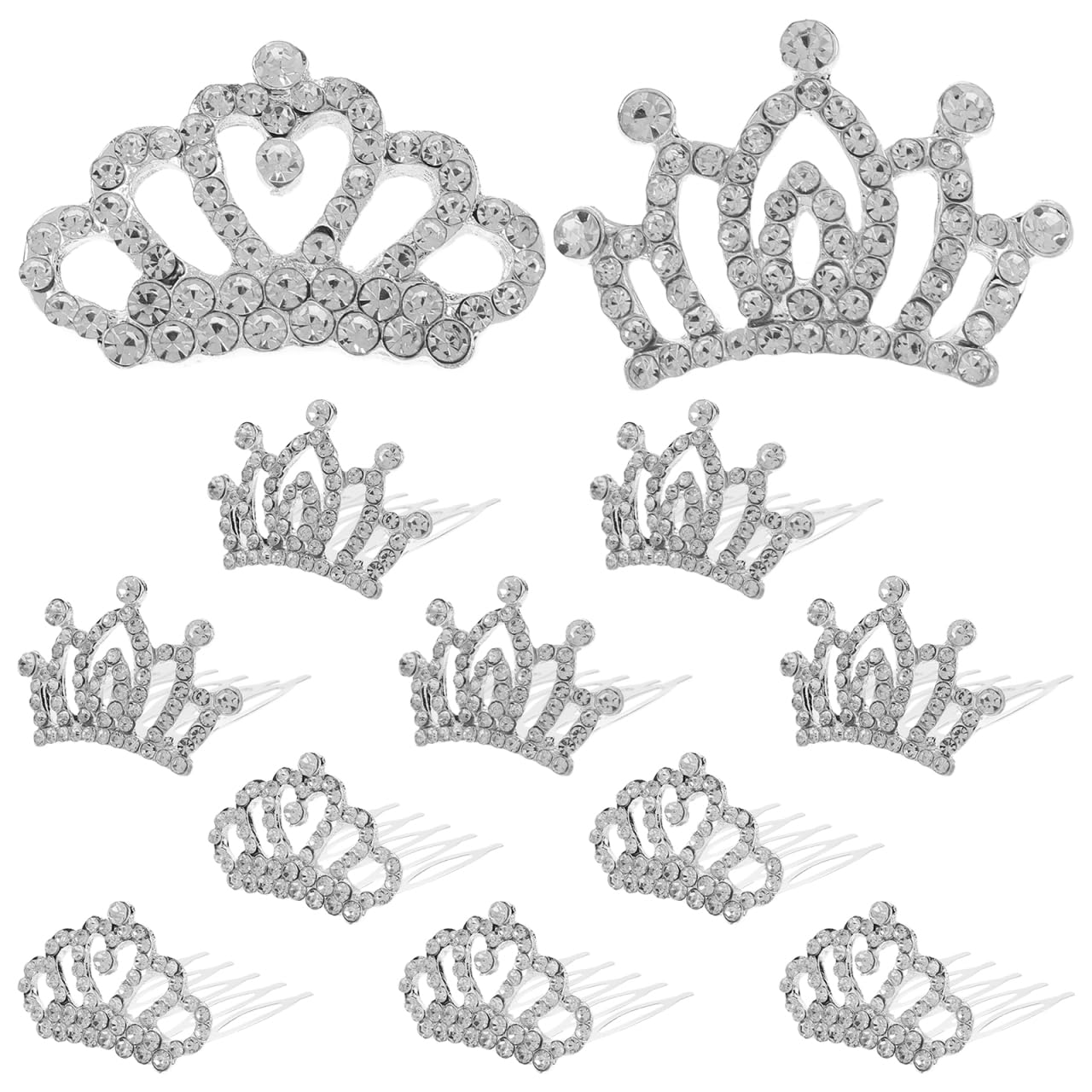 Lurrose 12pcs Mini Tiara Crown Hair Comb Wedding Party Bride Bridesmaid Headpiece Hair Accessories