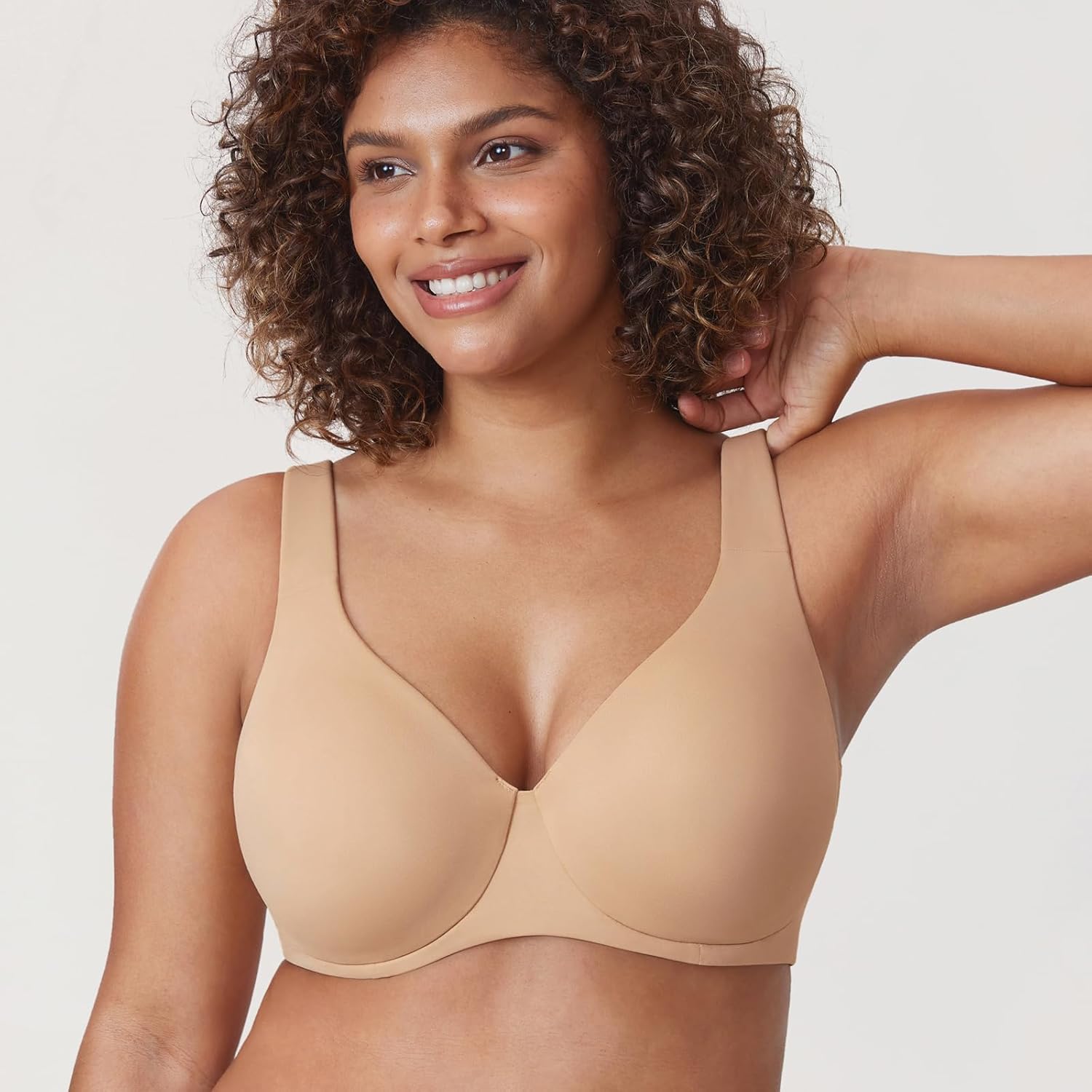 DELIMIRA Minimizer Bras for Women Full Coverage Plus Size Underwire Unlined Supportive Seamless Bra - Image 3