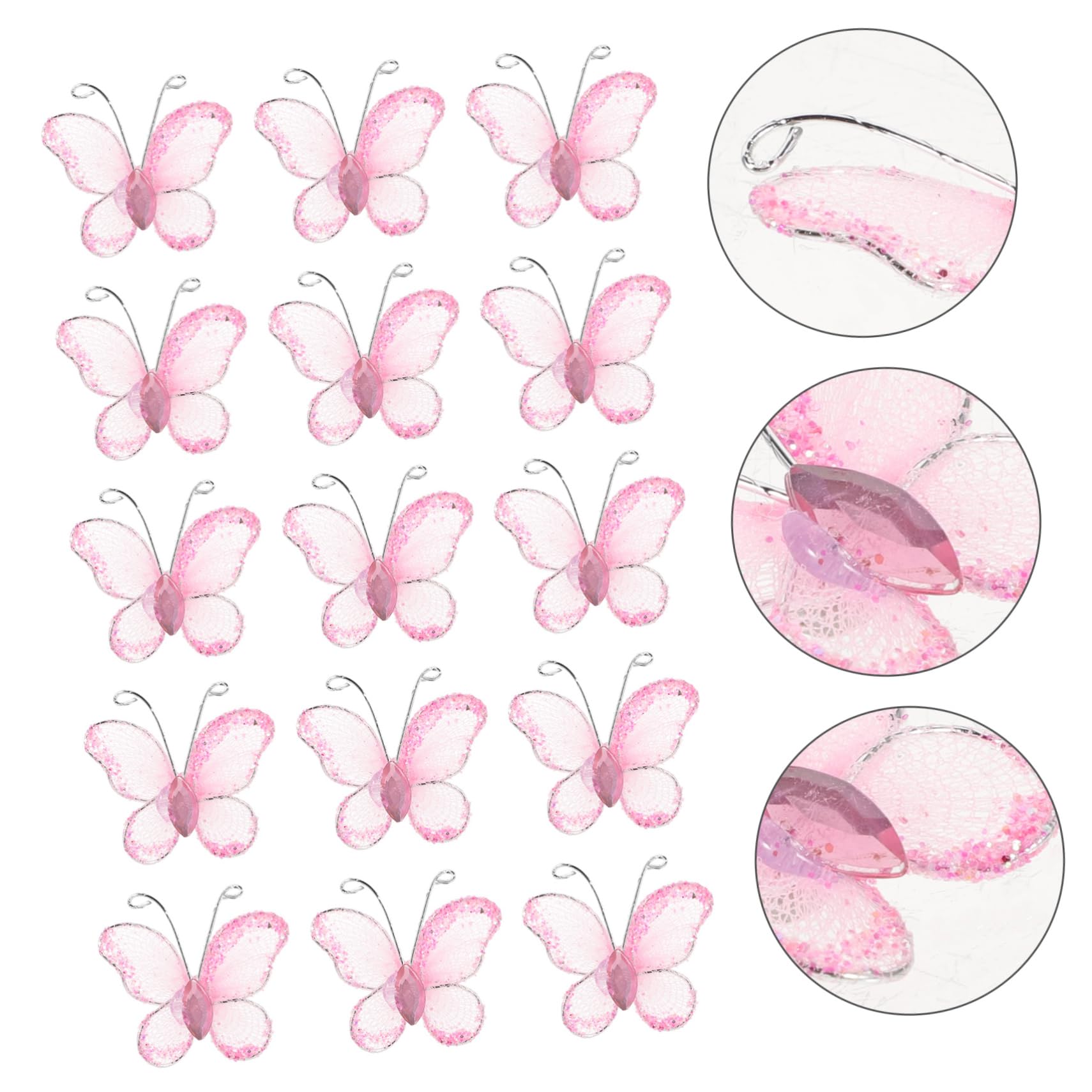 NUOBESTY 500stücke Rosa Schmetterlinge Netzstoff Mit Für Hochzeitsdekoration Party Und Einladungsschmuck Für Feierliche Anlässe